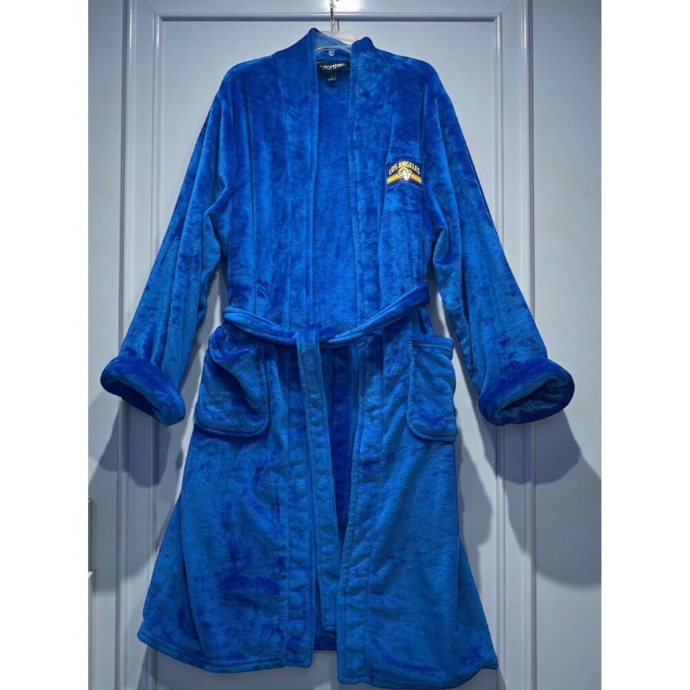 Northwest NFL Los Angeles Rams Footbal Robe Mens L/XL Soft Royal Blue W/ Pockets